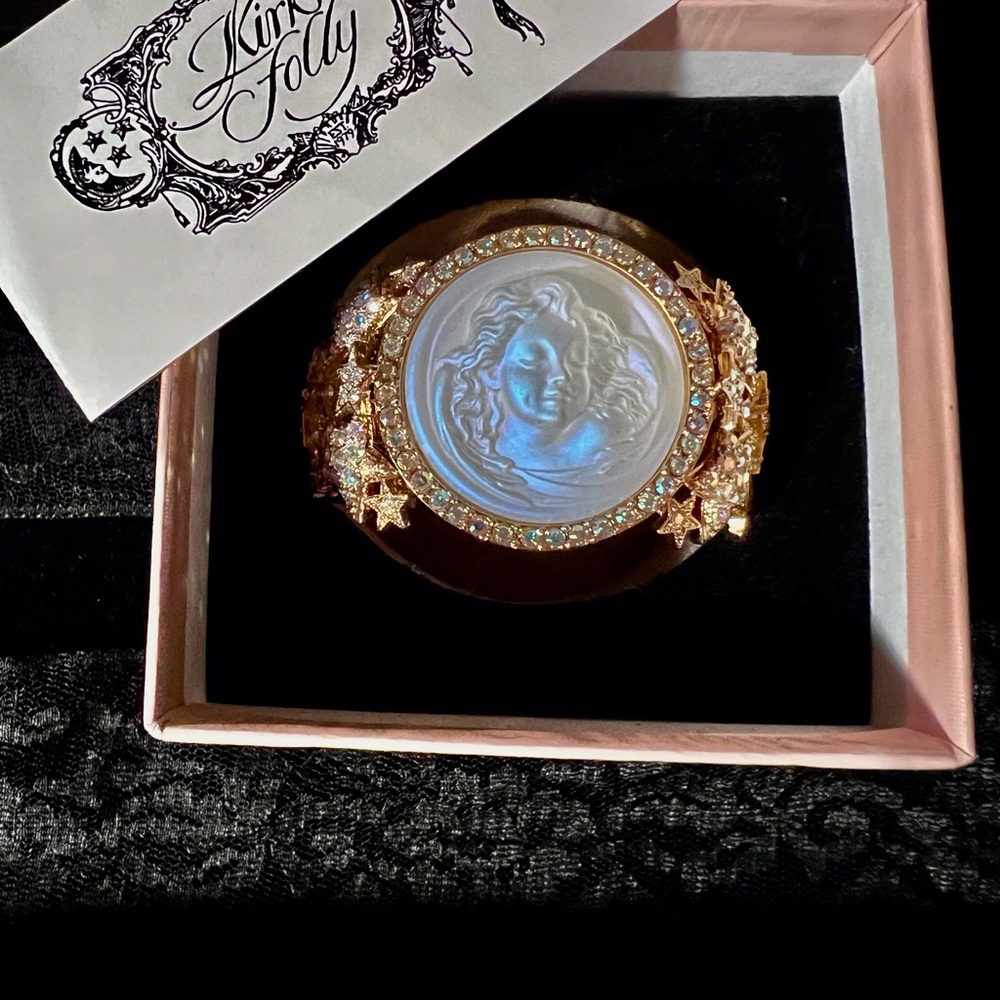 STUNNING VINTAGE LIMITED EDITION KIRKS FOLLY LARGE DREAM ANGEL CUFF BRACELET WOW